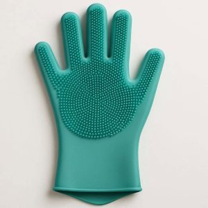 Extra Thick Silicone Pet Bathing Glove With Scrubber Surface For Deep Skin Cleaning And Massage