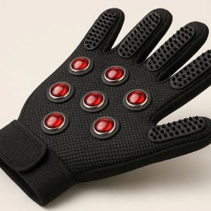 Professional Pet Massage Glove With Magnetic Therapy Nodes For Improved Circulation And Muscle Relief