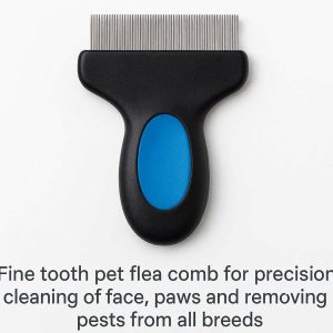 Fine Tooth Pet Flea Comb For Precision Cleaning Of Face Paws And Removing Pests From All Breeds